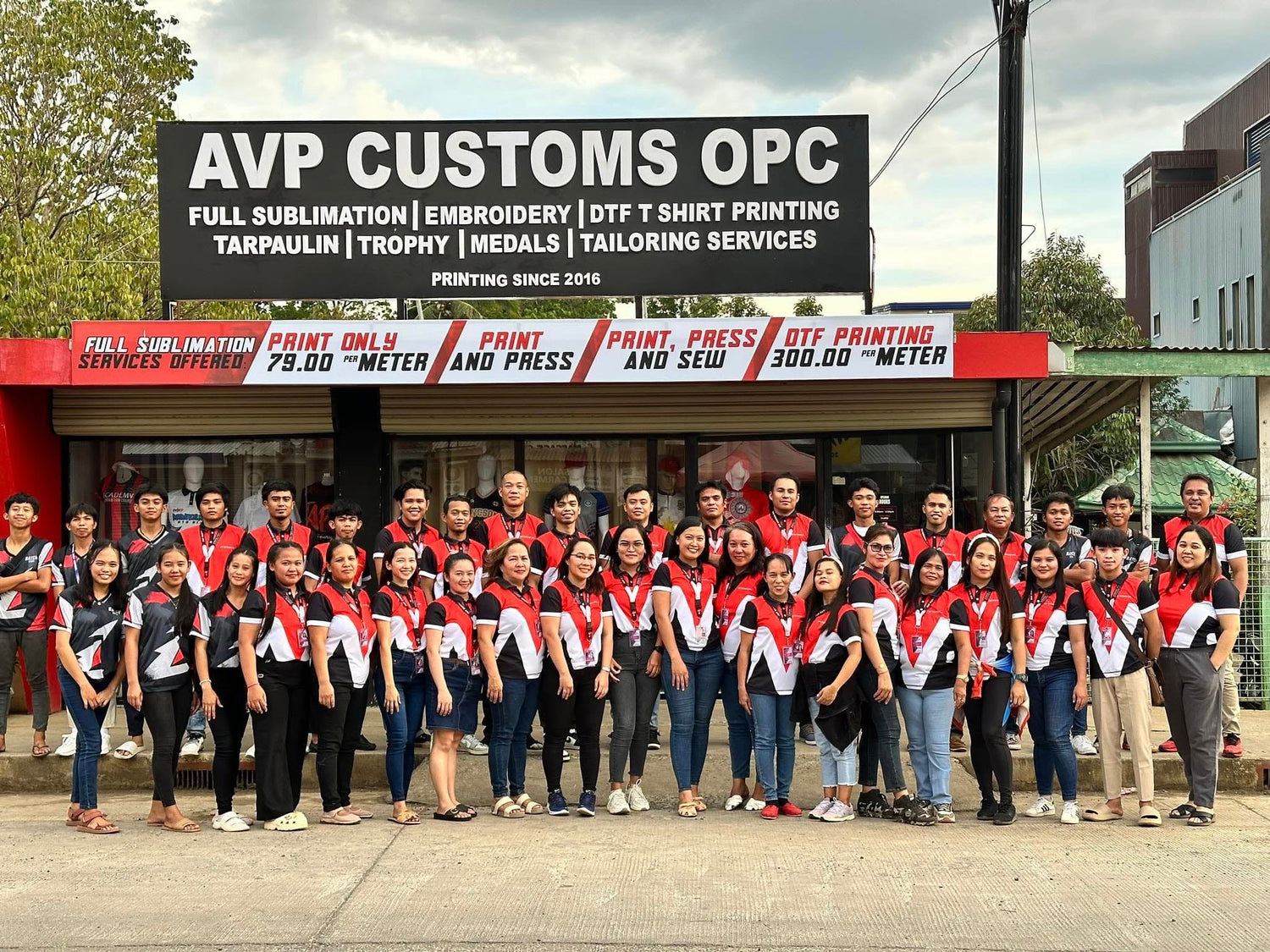 Inside view of AVP Custom Prints workspace and printing equipment